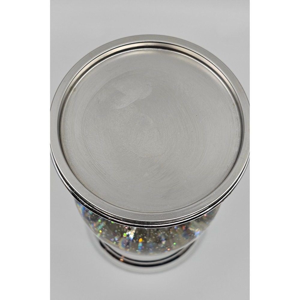 Bath & Body Works Snowflake Water Globe 3-Wick Candle Pedestal Silver Light Up - Picture 4 of 5